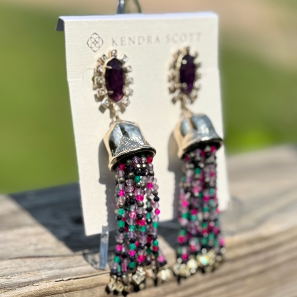 Kendra Scott Decker Tassel Earrings • Retired Amethyst Mix • HTF Designer - Picture 4 of 6
